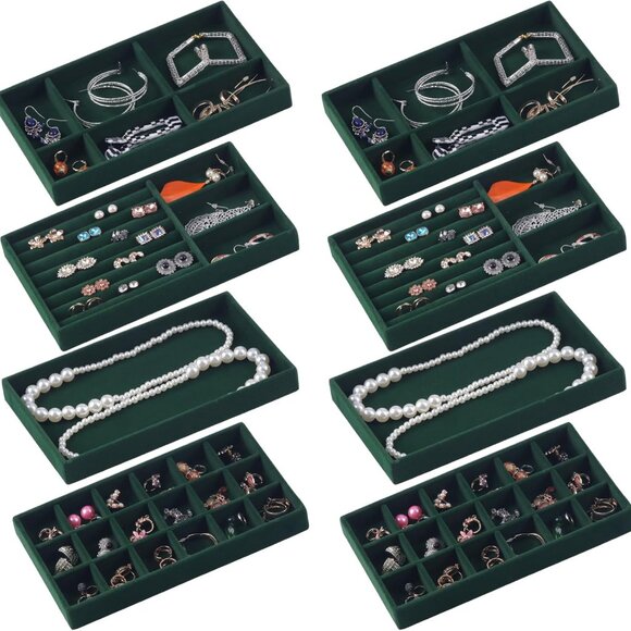 Jewelry Trays,Velvet Stackable Organizer Trays,Drawer Inserts Jewelry Display Ca - Picture 1 of 7